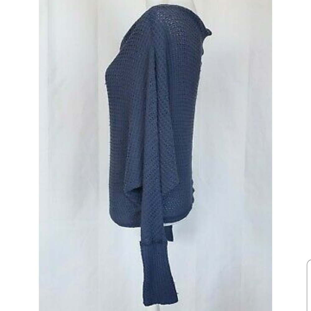 Free People Navy Blue Drippy Mercury Tee Top XS - Picture 5 of 6